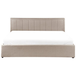 Beliani Ottoman Bed Boucle Montlaur 180 X 200 Cm (Eu Super King) Taupe - thumbnail 9