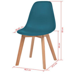 Berkfield Dining Chairs 6 Pcs Turquoise Plastic - thumbnail 6