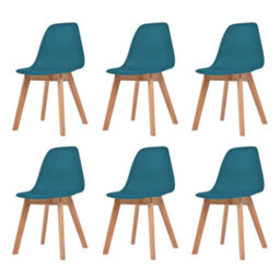 Berkfield Dining Chairs 6 Pcs Turquoise Plastic - thumbnail 1