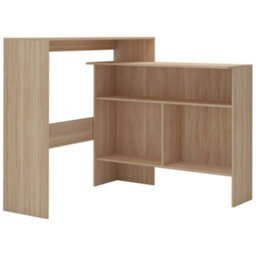 Berkfield Bar Table With 2 Table Tops Oak 130X40X120 Cm - thumbnail 2