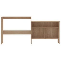 Berkfield Bar Table With 2 Table Tops Oak 130X40X120 Cm - thumbnail 3