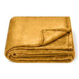 Moonlight Bedding Fleece Blanket Soft Throw Lightweight All Season Sofa, Bed & Travel Blanket Single (Yellow, 130X150Cm) - thumbnail 1