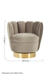 Orsina Stylish Design Grey Velvet Chair, Comfortable Occassional Armchair, Quality Constructed Accent Armchair - thumbnail 5