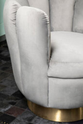 Orsina Stylish Design Grey Velvet Chair, Comfortable Occassional Armchair, Quality Constructed Accent Armchair - thumbnail 3