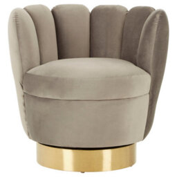 Orsina Stylish Design Grey Velvet Chair, Comfortable Occassional Armchair, Quality Constructed Accent Armchair - thumbnail 1