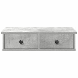 Berkfield Durable Wall Shelf With Drawers Concrete Grey 60X25X15 Cm Engineered Wood - thumbnail 4