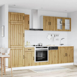 Berkfield 8 Piece Kitchen Cabinet Set Kalmar Artisan Oak Engineered Wood - thumbnail 3