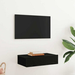 Berkfield Tv Cabinet With Led Lights Black Oak 60X35X15.5 Cm - thumbnail 4
