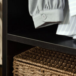 Wyld Haus Beladell Small Black Open Wardrobe On Lockable Wheels With Hanging Rail And 2 Shelves - thumbnail 8