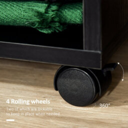 Wyld Haus Beladell Small Black Open Wardrobe On Lockable Wheels With Hanging Rail And 2 Shelves - thumbnail 6
