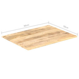 Berkfield Table Top Solid Mango Wood 15-16 mm 90X70 Cm - thumbnail 6