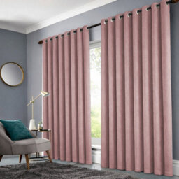 Bedlooms Blush Pink Linen Curtain 100% Blackout Thermal Insulated Eyelet Curtain (Pair) 90 X 90 Inches With Tie Back Two - thumbnail 2