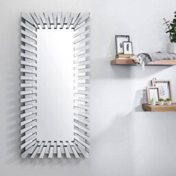 Furniturebox Starburst Large 170Cm X 80Cm 3D Silver Rectangular Sunburst Modern Hallway Bedroom Dining And Living Room Mirror - thumbnail 2