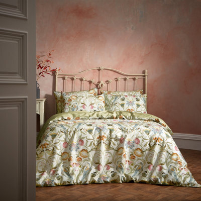 Ew By Edinburgh Weavers Songbird Traditional Floral Duvet Cover Set, Double, Beige - image 1