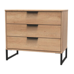 Beijing 3 Drawer Chest Of Drawers In Nebraska Oak (Ready Assembled) - thumbnail 3
