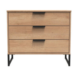 Beijing 3 Drawer Chest Of Drawers In Nebraska Oak (Ready Assembled) - thumbnail 1