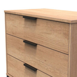 Beijing 3 Drawer Chest Of Drawers In Nebraska Oak (Ready Assembled) - thumbnail 4
