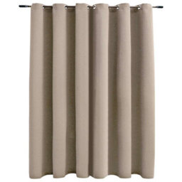 Berkfield Blackout Curtain With Metal Rings Beige 290X245 Cm - thumbnail 2