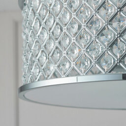Anson Lighting Jenson Chrome With Clear K5 Crystal Glass Drops Decorative 3 Light Semi Flush Ceiling Light - thumbnail 5