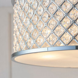 Anson Lighting Jenson Chrome With Clear K5 Crystal Glass Drops Decorative 3 Light Semi Flush Ceiling Light - thumbnail 4