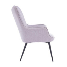 More4Homes Vera Fabric Occasional Living Room Bedroom Modern Metal Legs Accent Chair Armchair (Light Grey W Footstool) - thumbnail 3