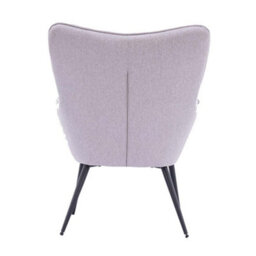 More4Homes Vera Fabric Occasional Living Room Bedroom Modern Metal Legs Accent Chair Armchair (Light Grey W Footstool) - thumbnail 4