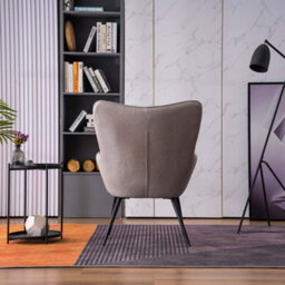 More4Homes Vera Fabric Occasional Living Room Bedroom Modern Metal Legs Accent Chair Armchair (Light Grey W Footstool) - thumbnail 7