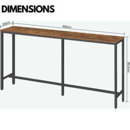 Rafaelo Mobilia 180Cm Wide Narrow & Slim Console Table For Hallway - thumbnail 8