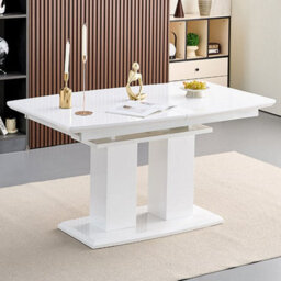 Furniture in Fashion Genisimo Small High Gloss Extending Dining Table In White - thumbnail 2