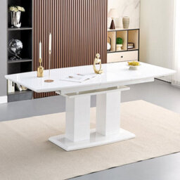 Furniture in Fashion Genisimo Small High Gloss Extending Dining Table In White