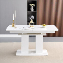 Furniture in Fashion Genisimo Small High Gloss Extending Dining Table In White - thumbnail 5