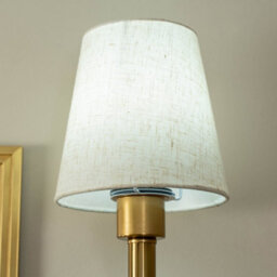 Valuelights Kincaid Rechargeable Easy Fit Wall Light With Fabric Shade - Antique Brass - thumbnail 8