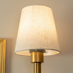 Valuelights Kincaid Rechargeable Easy Fit Wall Light With Fabric Shade - Antique Brass - thumbnail 7