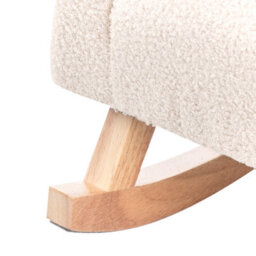 Wyld And Coco Kids Rocking Chair Bouclé Upholstery Light Beige Wooden Armchair With Armrests, W54 X D52 X H53Cm - thumbnail 9