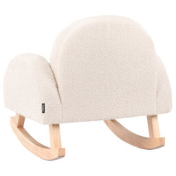 Wyld And Coco Kids Rocking Chair Bouclé Upholstery Light Beige Wooden Armchair With Armrests, W54 X D52 X H53Cm - thumbnail 6