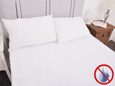 Lancashire Textiles Waterproof 100% Cotton Terry Towelling Mattress Protector To Prevent Stains And Elasticated Skirt - Single - image 1