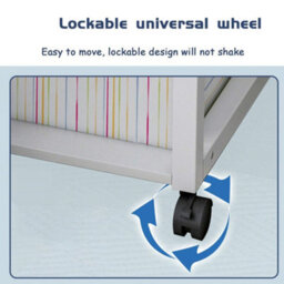 Thehotsale Height-Adjustable Mobile Desk With Brake And 2 Anti-Fall Storage Shelves - thumbnail 8