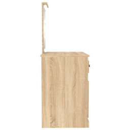 Berkfield Dressing Table With Led Sonoma Oak 90X50X132.5 Cm Engineered Wood - thumbnail 8