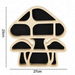 Wooden Mushroom Floating Shelf For Crystals & Gemsto - thumbnail 2