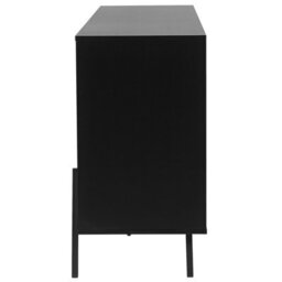 Beliani Nordic Sideboard Light Brown With Black Top, 2 Cabinets 3 Drawers, Metal Legs - W177 X D40 X H75Cm - thumbnail 6