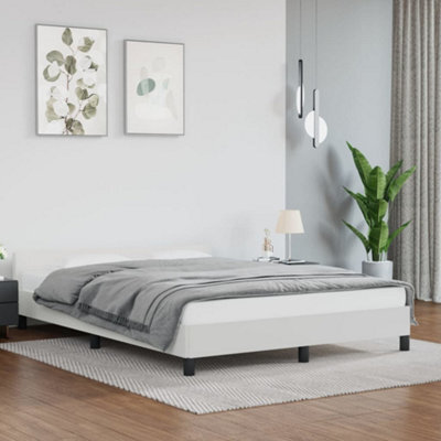 Berkfield Bed Frame With Headboard White 180X200Cm 6Ft Super King Faux Leather - image 1
