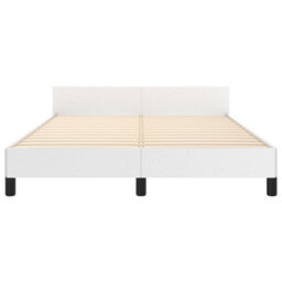 Berkfield Bed Frame With Headboard White 180X200Cm 6Ft Super King Faux Leather - thumbnail 5