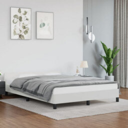 Berkfield Bed Frame With Headboard White 180X200Cm 6Ft Super King Faux Leather - thumbnail 1