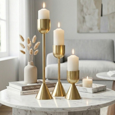 Garden Greatness Relica Trio Metal Plated Candle Holders - image 1