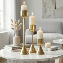 Garden Greatness Relica Trio Metal Plated Candle Holders - thumbnail 1