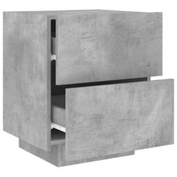 Berkfield Bedside Cabinets With Led Lights 2 Pcs Concrete Grey Engineered Wood - thumbnail 7