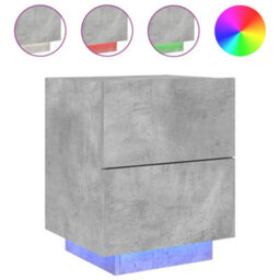 Berkfield Bedside Cabinets With Led Lights 2 Pcs Concrete Grey Engineered Wood - thumbnail 5