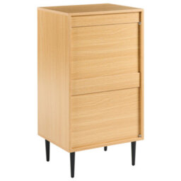Wyld and Coco Novaliving Chest Of Drawers - Light Brown Melamine On Mdf With Iron Legs, 4 Drawers, Compact (W48 X D40 X H90Cm) - thumbnail 6