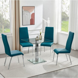 Furniture in Fashion Hartley Clear Glass Top Bistro Dining Table With Glass Base - thumbnail 5