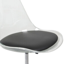 Fusion Living Soho Clear Plastic Dining Chair With Swivel Base Black - thumbnail 6
